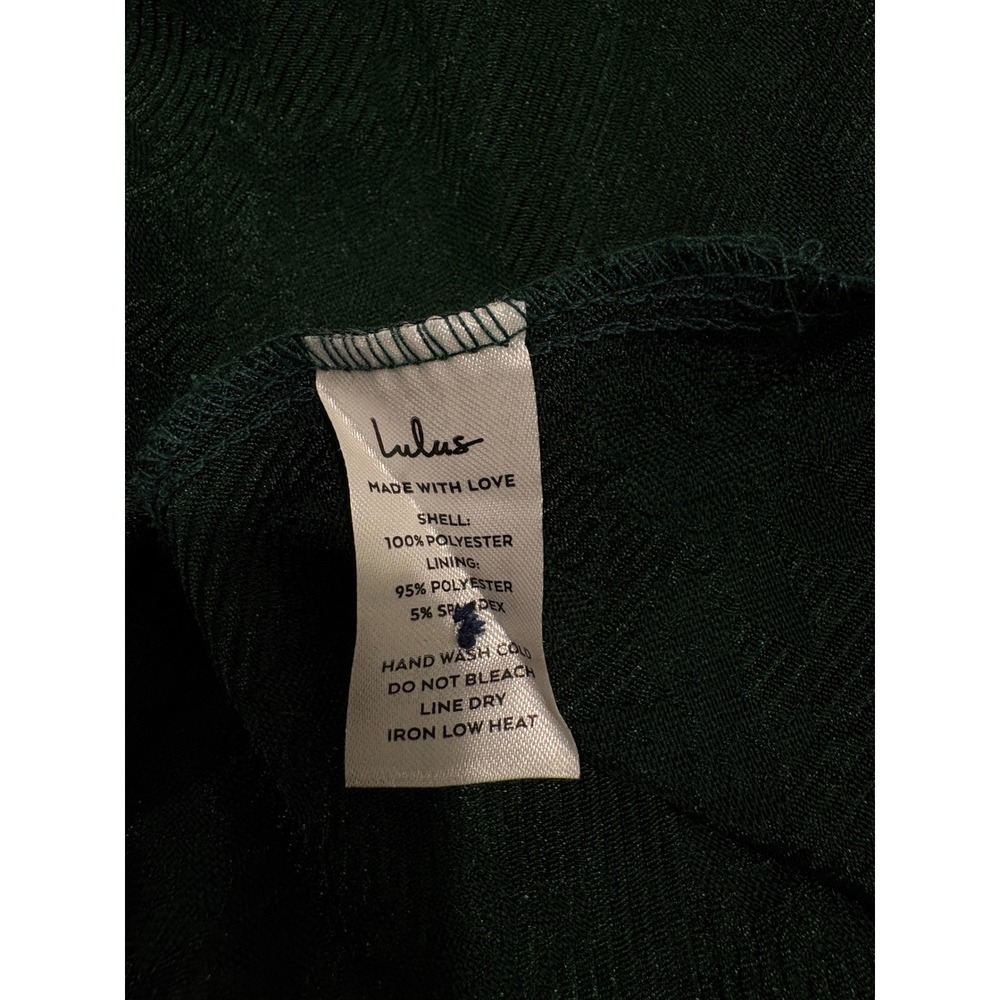 Lulus Sophisticated Soirée Jacquard Dress Womens M Green Cutout Wedding Guest - Picture 6 of 8